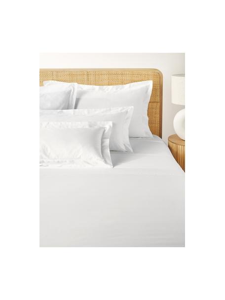 Sábana encimera de satén Premium, Blanco, Cama 90 cm (180 x 280 cm)