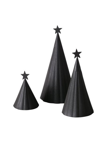 Set 3 alberi di Natale decorativi Vassi, Metallo verniciato a polvere, Nero, Set in varie misure