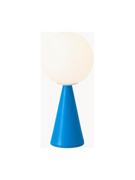Malá stolní lampa Bilia, ručně vyrobená, Bílá, modrá, Ø 12 cm, V 26 cm