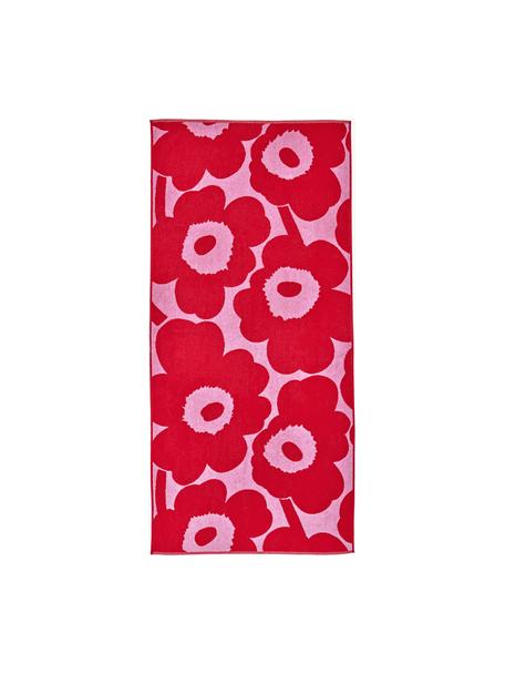 Wendbares Handtuch Unikko aus Baumwolle, in verschiedenen Grössen, 100 % Baumwolle, Rosa, Rot, Badetuch, B 70 x L 150 cm