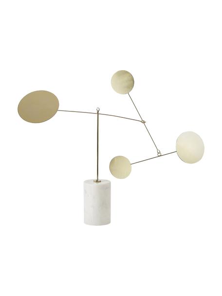 Pieza decorativa Novalie, Mármol, metal, Dorado, blanco, An 48 x Al 48 cm
