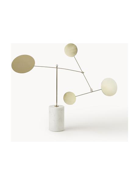 Dekorace Novalie, Mramor, kov, Zlatá, bílá, Š 48 cm, V 48 cm
