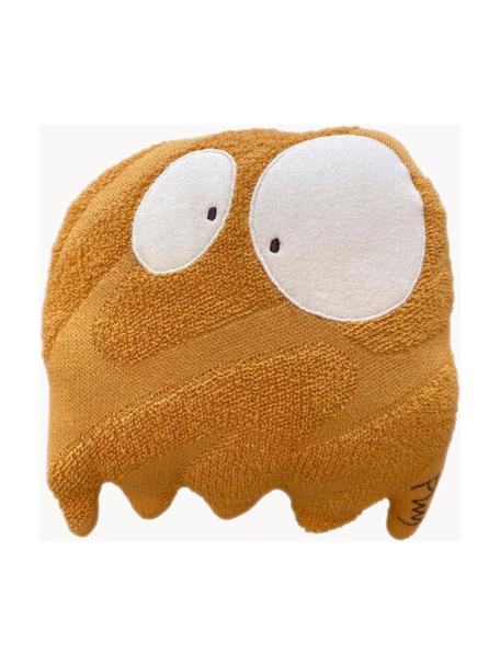 Ručně vyrobený měkký polštář Ghosty, Okrová, bílá, Š 28 cm, D 30 cm