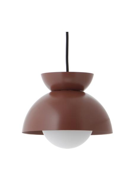 Kleine design hanglamp Butterfly, Lampenkap: gecoat metaal, Diffuser: opaalglas, Wijnrood, Ø 21 x H 19 cm