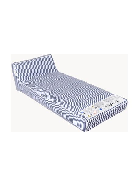 Matelas gonflable Le Weekend, 60 % plastique PVC, 40 % polyester, Bleu foncé, blanc, rayé, larg. 85 x long. 180 cm