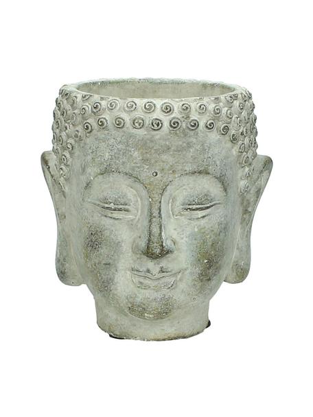 Kleiner Übertopf Head aus Beton, Beton, Grau, B 13 x H 14 cm
