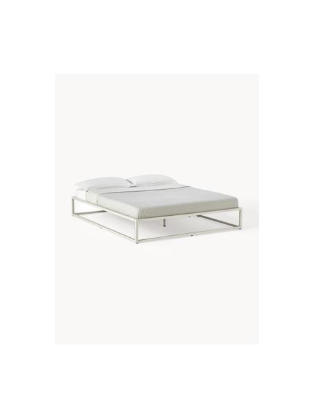 Metalen bed Neptun, Gepoedercoat metaal, Beige, B 160 x L 200 cm