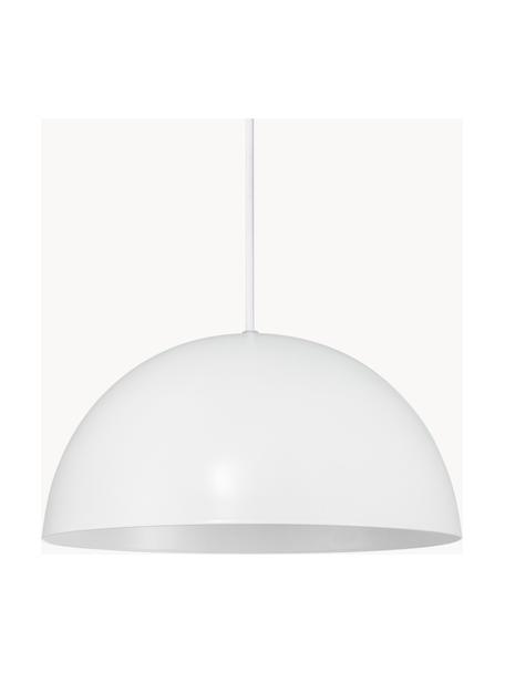 Lámpara de techo Ellen, estilo escandinavo, Pantalla: metal recubierto, Anclaje: metal recubierto, Cable: cubierto en tela, Blanco, Ø 30 x Al 15 cm