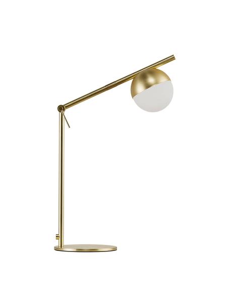 Lampa biurkowa ze szkła opalowego Contina, Biały, złoty, S 15 x W 49 cm