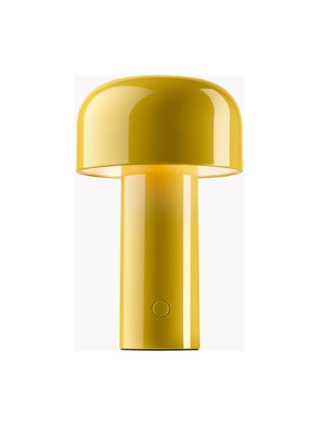 Lámpara de mesa LED regulable Bellhop, Plástico, Amarillo limón brillante, Ø 13 x Al 20 cm