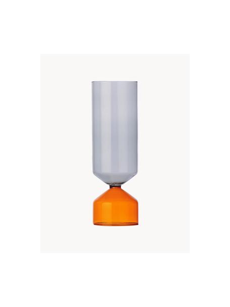 Vase fait main Bouquet, Verre borosilicate, Orange, gris, transparent, Ø 9 x haut. 28 cm