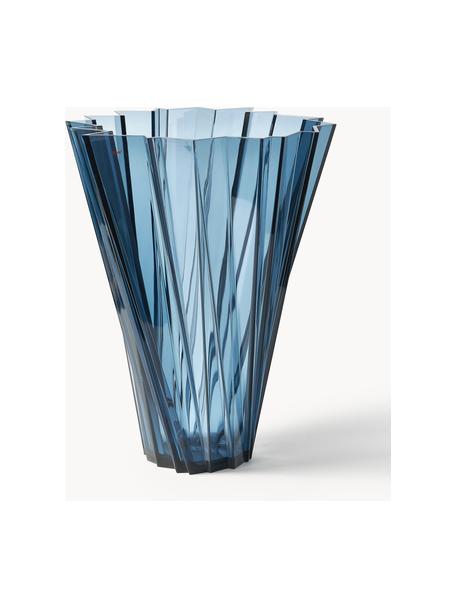 Vaso grande Shangai, alt. 44 cm, Vetro acrilico, Blu trasparente, Ø 35 x Alt. 44 cm