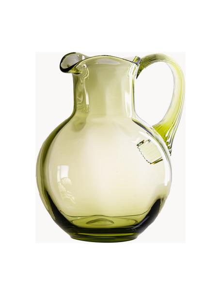 Brocca in vetro soffiato Swirl  2 L, Vetro, Verde oliva, 2 l