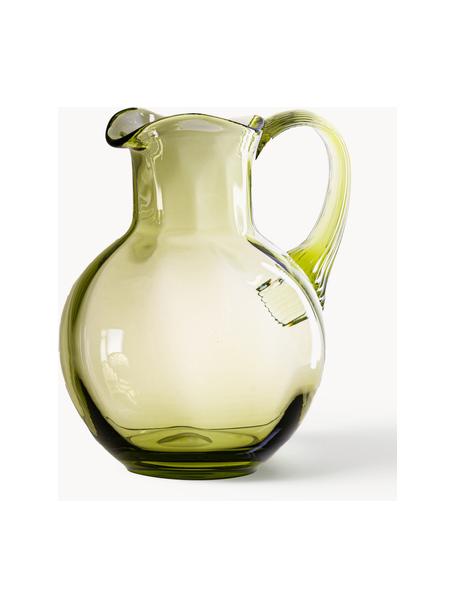 Mundgeblasener Krug Swirl, 2 L, Glas, Olivgrün, 2 L