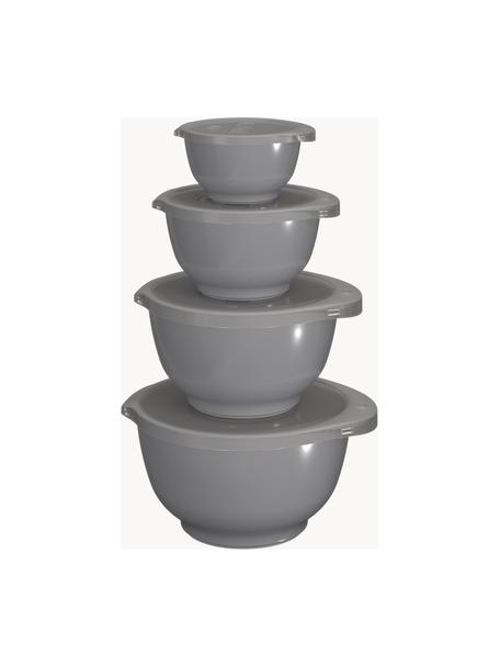 Petit bol de cuisine avec couvercle Margrethe, lot de 4, Mélamine, Gris clair, Lot de différentes tailles