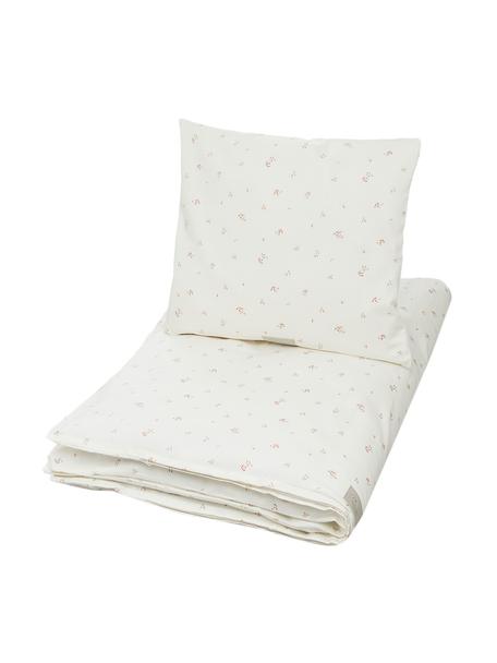 Ropa de cama de algodón ecológico satinado Poppies, 100% algodón ecológico satinado con certificado GOTS, Blanco, rosa, Cama 80 cm (135 x 200 cm), 2 pzas.