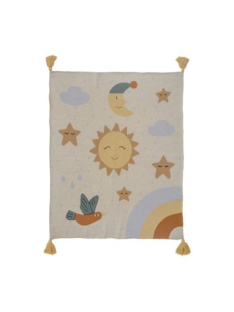 Koc z chwostami Vigge, 100% bawełna, Beżowy, wielobarwny, S 80 x D 100 cm