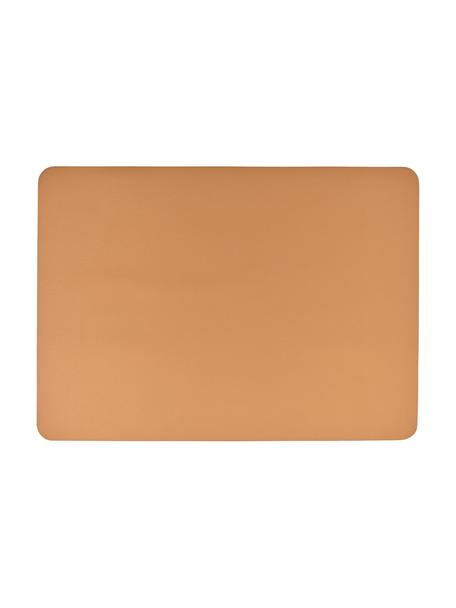 Kunstleren placemats Pik, 2 stuks, Kunstleer (PVC), Karamelkleurig, B 33 x L 46 cm