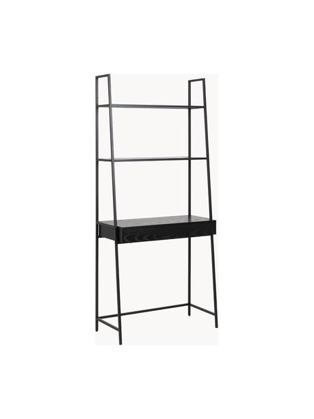 Bureau en métal Seaford, Noir, larg. 77 x prof. 36 cm