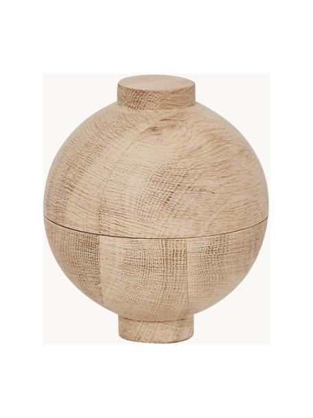Joyero de madera de roble Wooden Sphere, Madera de roble con certificado FSC, Madera clara, Ø 16 x Al 18 cm
