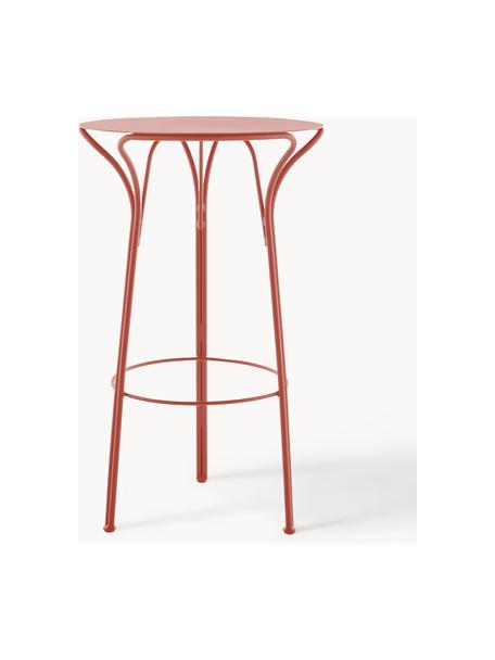 Mesa alta redonda para exterior Hiray, Ø 60 cm, Acero galvanizado pintado, Rojo cobrizo, Ø 60 cm