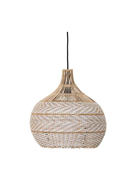 Lampada a sospensione in canna Christa, Paralume: canna, Baldacchino: metallo rivestito, Beige, Ø 40 x Alt. 40 cm