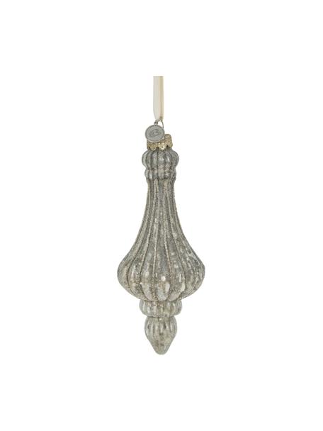 Handgemaakte decoratieve hangers Norille H 16, 2 stuks, Glas, Grijs, Ø 7 x H 16 cm