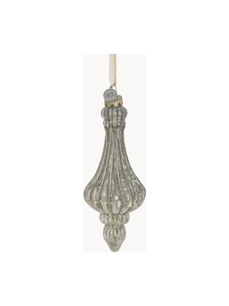Ręcznie wykonana dekoracja wisząca Norille, 2 szt., Szkło, Szary, Ø 7 x W 16 cm
