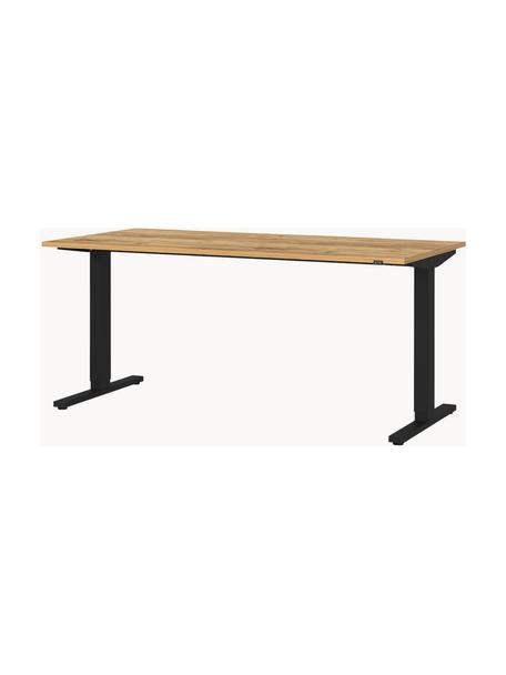 Bureau ajustable industriel Orija, Bois, noir, larg. 160 x prof. 80 cm