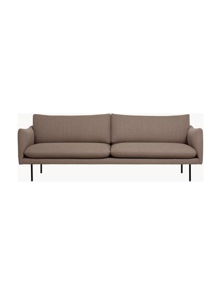 Sofa Moby (3-Sitzer), Bezug: Polyester Der hochwertige, Gestell: Massives Kiefernholz, FSC, Füße: Metall, pulverbeschichtet, Webstoff Greige, B 220 x T 95 cm