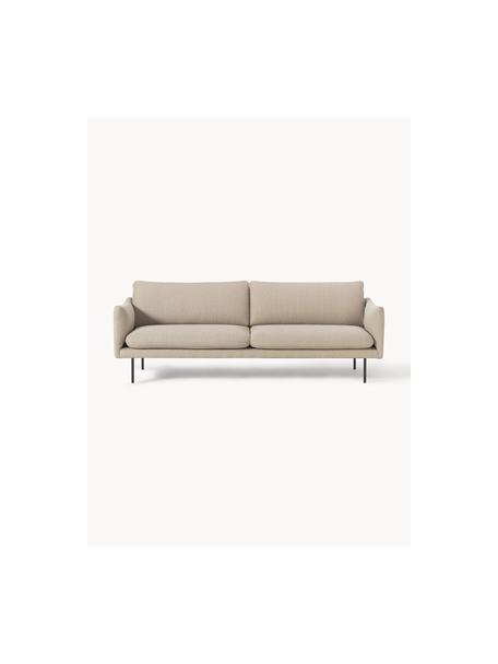 Sofa Moby (3-Sitzer), Bezug: Polyester Der hochwertige, Gestell: Massives Kiefernholz, FSC, Füße: Metall, pulverbeschichtet, Webstoff Beige, B 220 x T 95 cm
