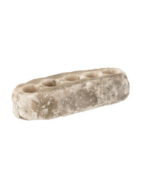 Portavela de piedra de sal Salt, Piedra de sal, Gris, beige, An 33 x Al 6 cm