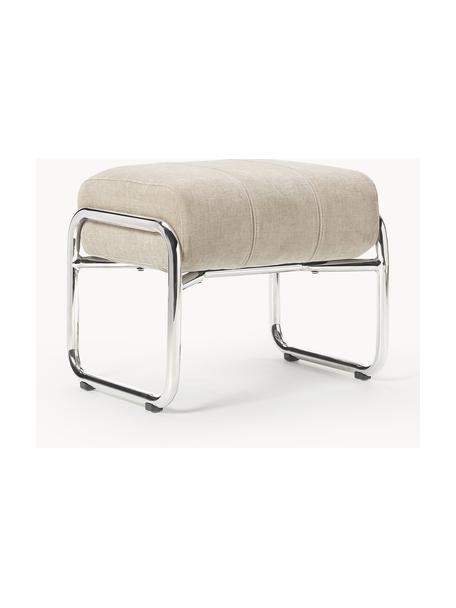 Polstrovaná stolička Marcel, Světle béžová, stříbrná, Š 50 cm, V 43 cm
