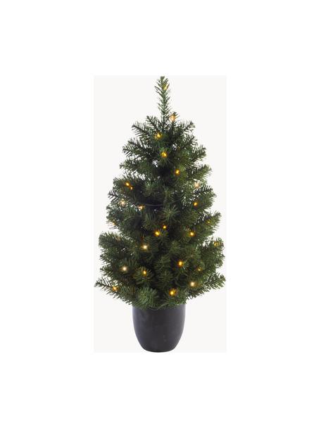 Künstlicher LED-Weihnachtsbaum Imperial, H 90 cm, Übertopf: Kunststoff, Dunkelgrün, Dunkelgrau, Ø 50 x H 90 cm