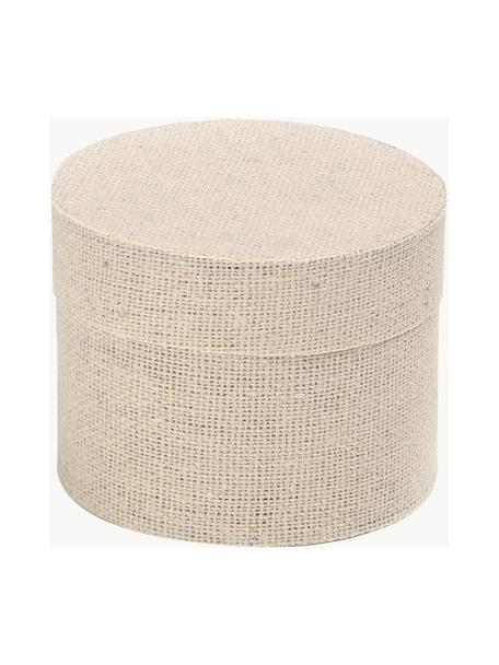 Coffret cadeau circulaire, Coton, Beige, Ø 10 x haut. 9 cm