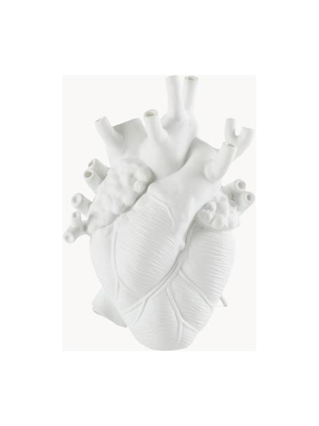 Designová porcelánová váza Love, V 25 cm, Porcelán, Bílá, Š 17 cm, V 25 cm