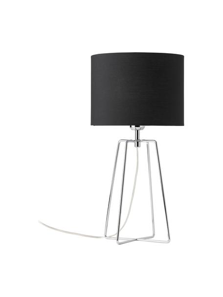 Stolní lampa Karolina, Černá, chromová, Ø 25 cm, V 49 cm