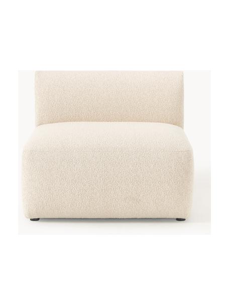 Módulo central en tejido bouclé sofá Sofia, Tapizado: tejido bouclé (100% polié, Estructura: madera de abeto con certi, Patas: plástico, Bouclé blanco crema, An 87 x F 103 cm