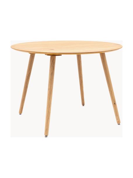 Okrągły stół do jadalni z drewna Hatfield, Ø 110 cm, Blat: drewno kauczukowe z forni, Nogi: płyta pilśniowa średniej , Drewno dębowe, Ø 110 cm