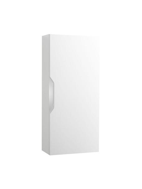 Mobile bagno medio Belsk, larg. 35 cm, Ripiani: vetro, truciolare con lam, Bianco, Larg. 35 x Alt. 78 cm
