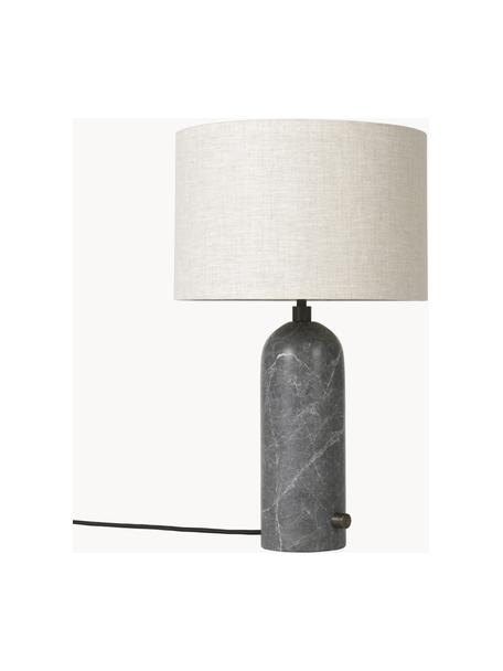 Grande lampe à poser avec pied en marbre Gravity, tailles variées, Beige clair, gris foncé marbré, Ø 30 x haut. 49 cm