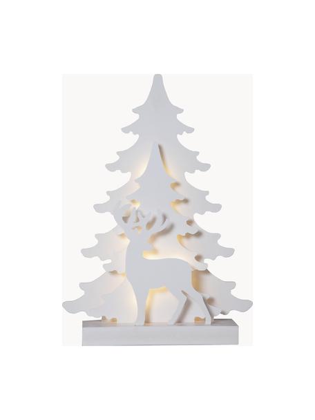 Osvětlená vánoční dekorace s funkcí časovače Grandy, Dřevo, Dřevo, lakováno bílou barvou, Š 29 cm, V 41 cm