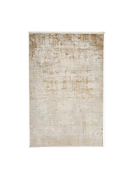 Petit tapis vintage à franges chatoyant Cordoba, Tons beiges, larg. 80 x long. 150 cm
