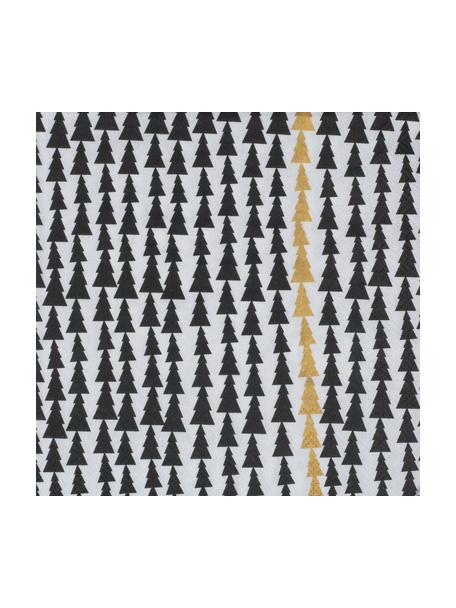 Tovaglietta di carta Christmastree 20 pz, Carta, Bianco, nero, dorato, fantasia, Larg. 33 x Lung. 33 cm