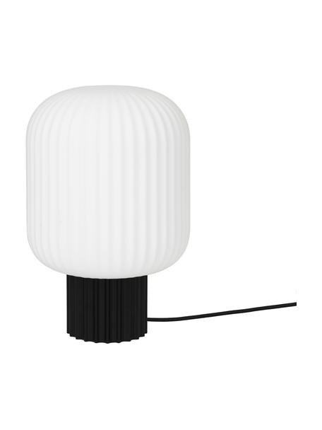 Kleine Tischlampe Lolly, Lampenschirm: Opalglas, Lampenfuß: Metall, pulverbeschichtet, Weiß, Schwarz, Ø 20 x H 30 cm