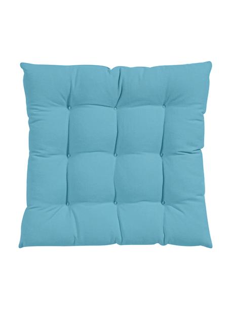 Cuscino sedia in cotone blu Ava, Rivestimento: 100% cotone, Blu, Larg. 40 x Lung. 40 cm