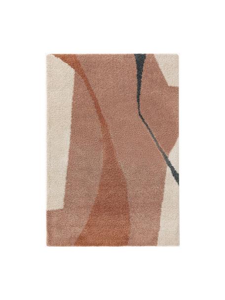 Hoogpolig vloerkleed Louise, 100% polypropyleen, Off White, zwart, nougat, terracotta, B 120 x L 170 cm (maat S)