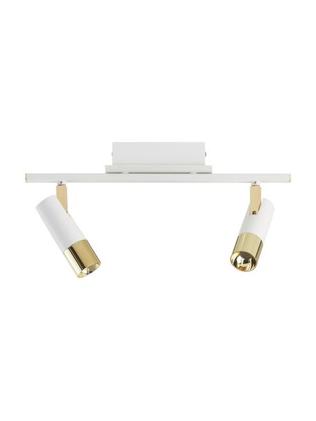 Stropná LED lampa Bobby, Biela, odtiene zlatej, Š 47 x V 13 cm
