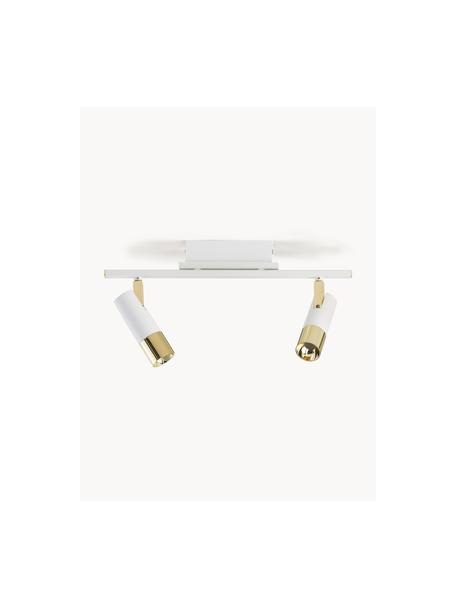 LED-Deckenstrahler Bobby, Baldachin: Metall, pulverbeschichtet, Weiß, Goldfarben, B 47 x H 13 cm