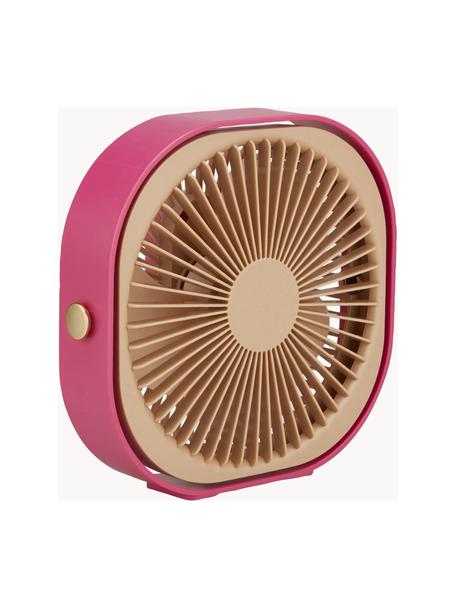 Ventilateur de table portable Fantastic, Plastique, Rose vif, beige clair, Ø 20 x haut. 20 cm